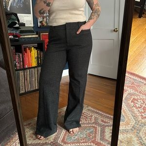 Flannel wide leg trouser